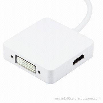 Mini DP M to HDMI + DVI + DP F Multiple Adapter